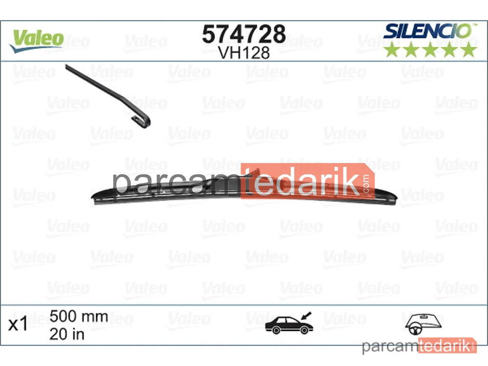 574728 | Silecek Süpürgesi (500 mm) — Land Rover Discovery Sport, Suzuki Swift V, Land Rover Range Rover IV